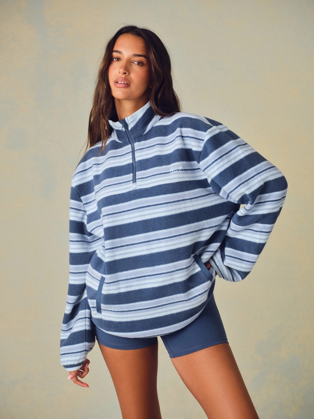 Set Active Microfleece Stripe Half Zip